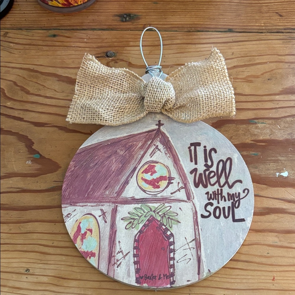 Charming Burlap Bow Holiday Ornament